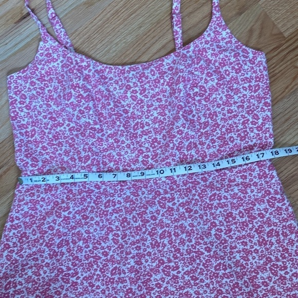 Old Navy Fit & Flare Mini Dress Womens Pink Linen blend  Floral Cami  Y2K  XL - Picture 11 of 13